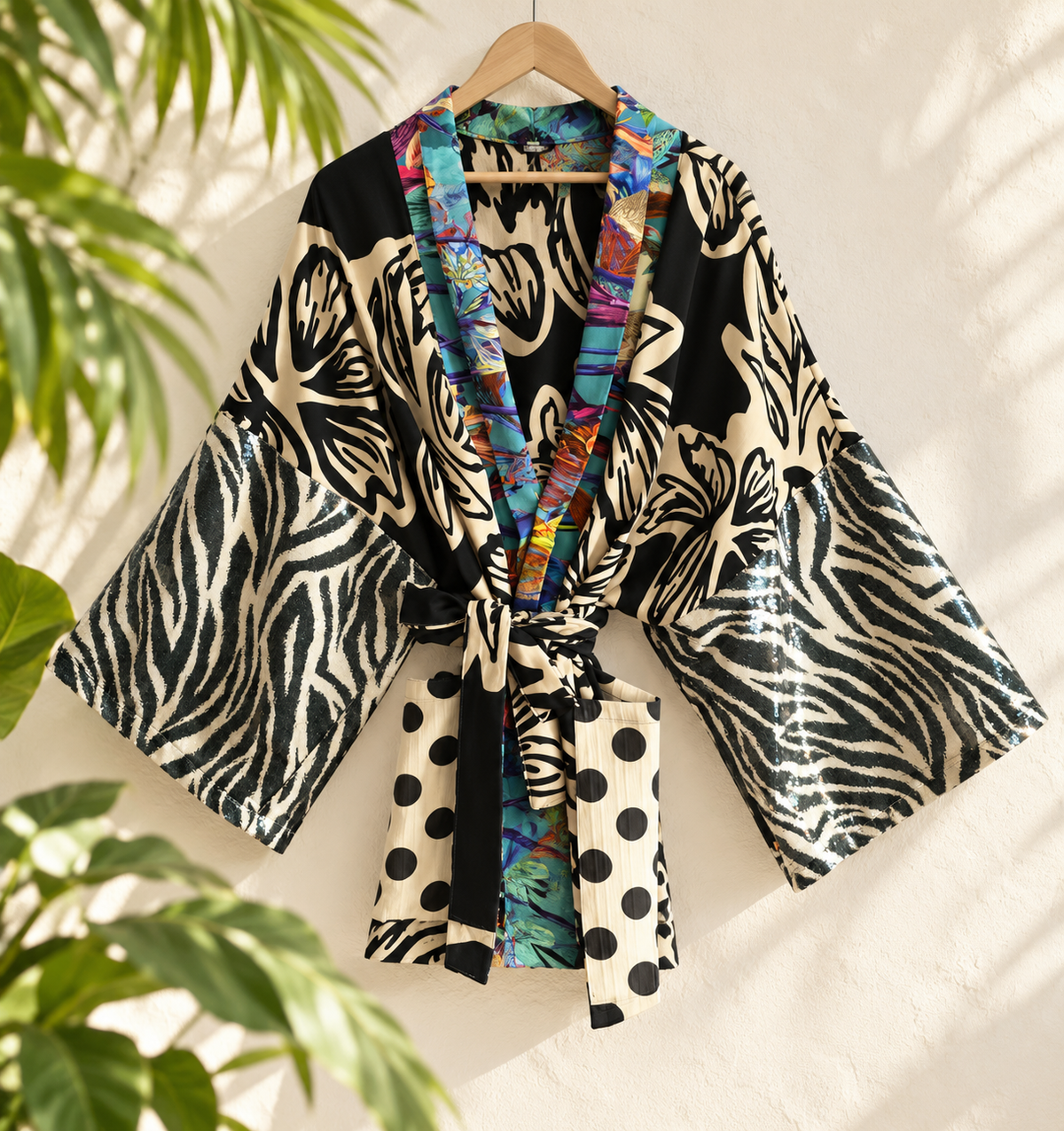 Zebra Safari & Sequins Kimono