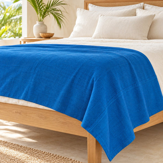 Best Of Blue bedspreads & throws in a tropical coastal setting